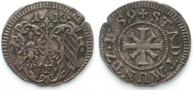 1759 German States NUREMBERG. Kreuzer 1759, silver VF-XF VF-EF