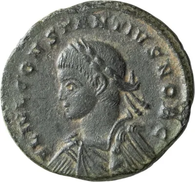 Constantine II as Caesar. Follis