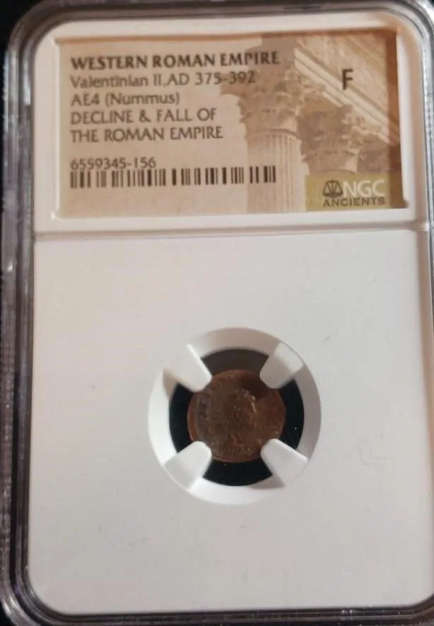 Valentinian II 375-392 AD AE4 NGC# 6559345-156 Fine Condition,