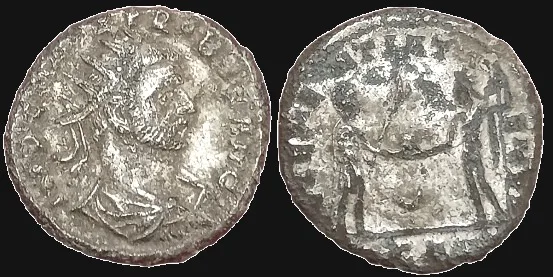 Probus 277-280 AD, AE silvered 21mm 3.88gm Antoninianus. Siscia mint