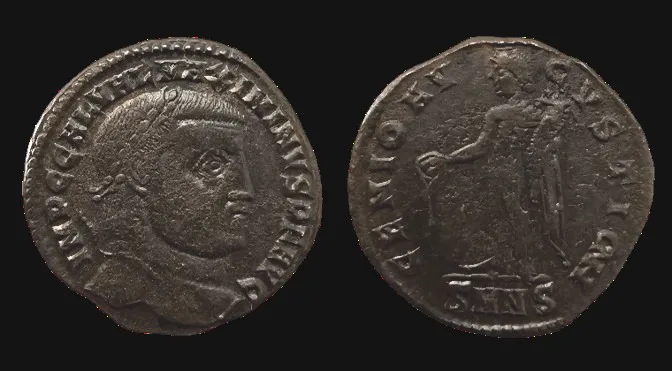 Roman Galerius 305-311 AD (Struck 308-311 AD) AE 25mm 6.48gm Follis, Nicomedia mint, Nicely Centered Nice, brown patina