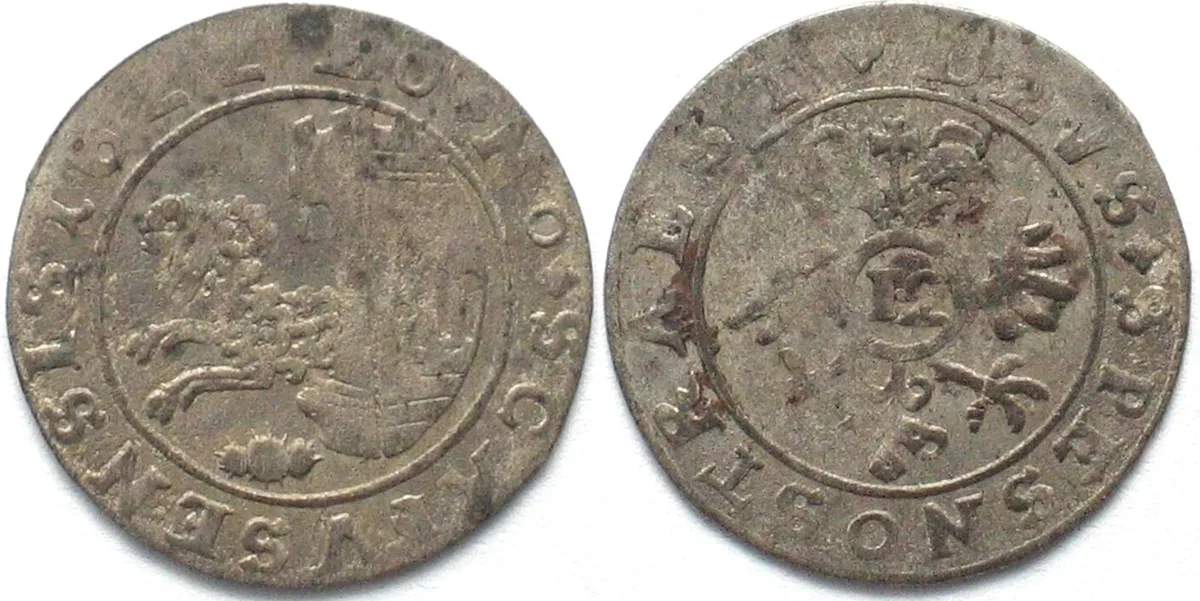 1622 Swiss Cantons SCHAFFHAUSEN 12 Kreuzer 1622 silver XF! EF