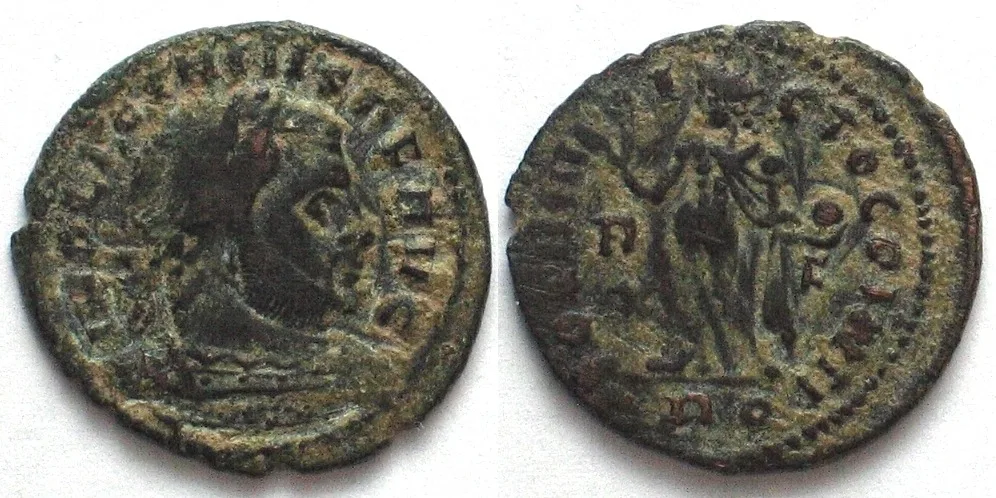 315-316 LICINIUS I (308-324 AD). AE Follis, 315-316, RQ, Rome mint, SOLI INVICTO COMITI VF