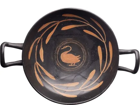 South Italian Xenon Ware Swan Kylix