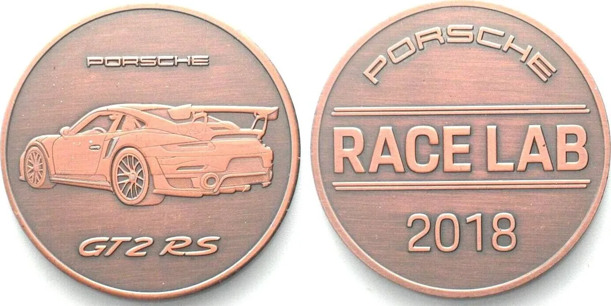 2018 PORSCHE Calendar medal 2018 GT2 RS bronze 40mm UNC