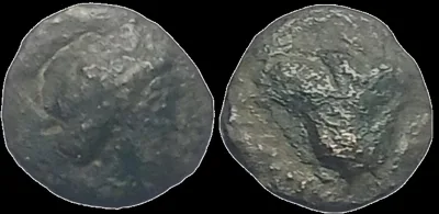 Islands off Caria, Rhodes 350-300 BC, AE 10mm .94gm, Nymph Rhodos / Rose
