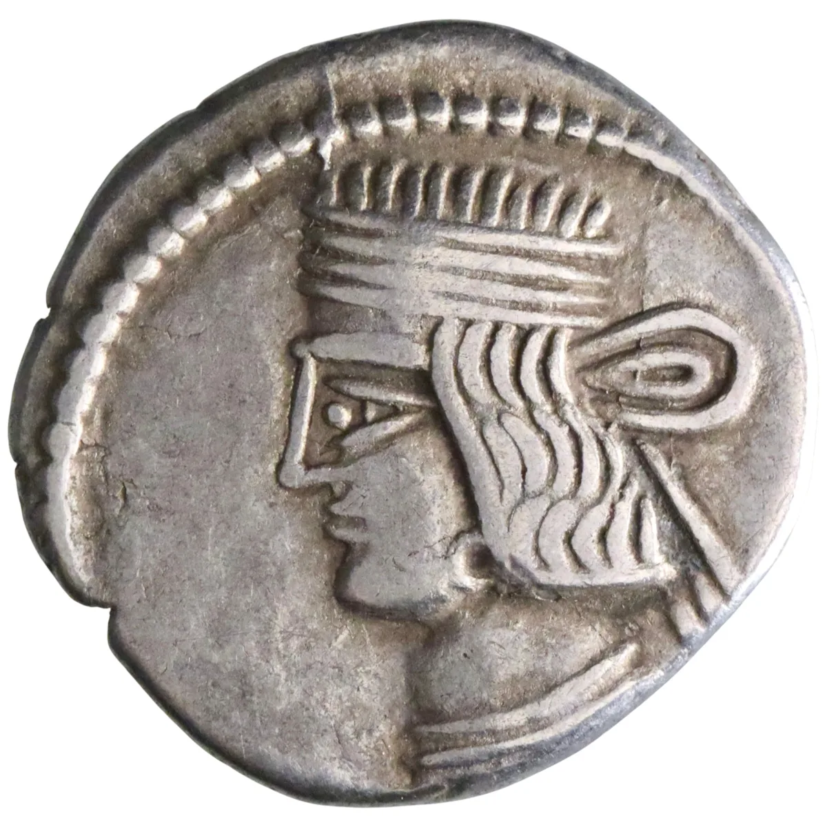Parthian: Pakoros II (78-105), silver drachm (3.66g), Ecbatana mint, 78-105 CE. Diademed bust / Archer seated on throne.
