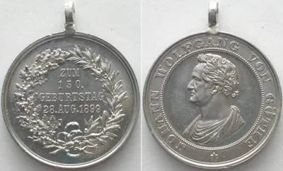 1899 JOHANN WOLFGANG VON GOETHE 150TH Birthday 1899 Medal Alu 33mm Proof