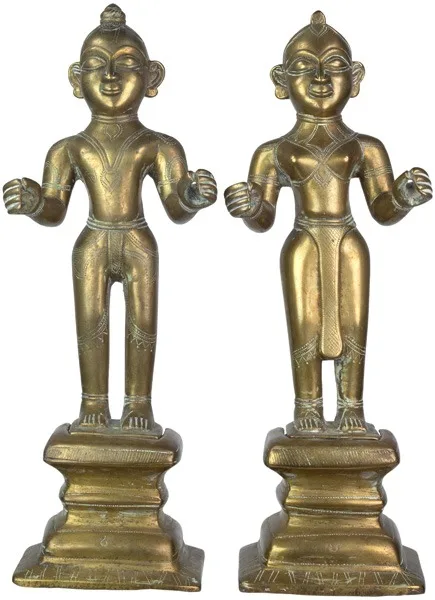 Indian Indian Bronze Bengal Krishna and Radha Matched Pair