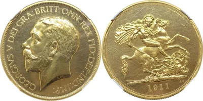 5 Sovereign 1911 George V PF 62