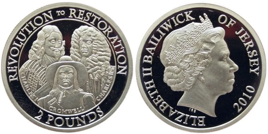 Jersey: 2 Pounds 2010 – Revolution to Restoration - 0.925 Sterling Silver