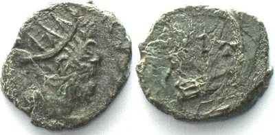 270-274 VICTORINUS. 268-270 AE Antoninianus, barbarous radiate 270-274 AD, rare type! VF