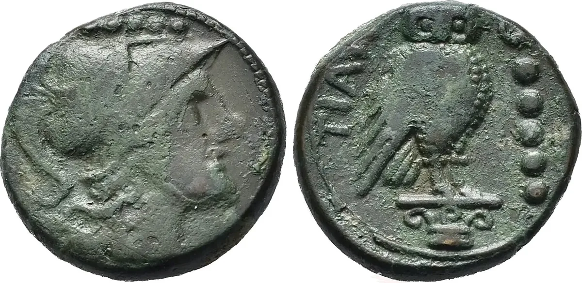 The Greek. Apulia, Teate Æ Quincunx (12.80gr), ca 225-200 BC.