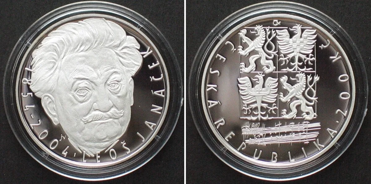 Kronen 2004 CZECH REPUBLIC. 200 Korun 2004, Leos Janacek, silver Proof