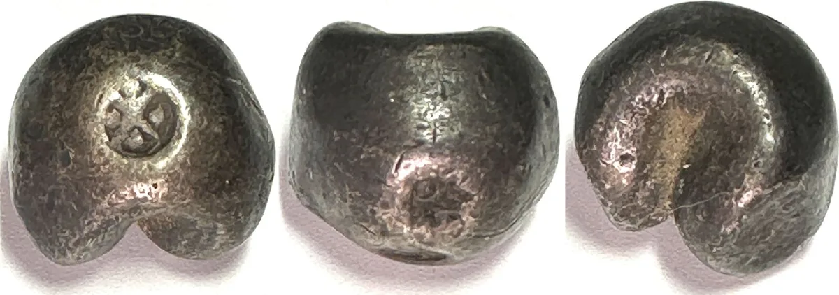 1809-1824 THAILAND 1 Baht, RAMA II (1809-1824), Krut, Pot Duang Bullet Coin, silver, VF