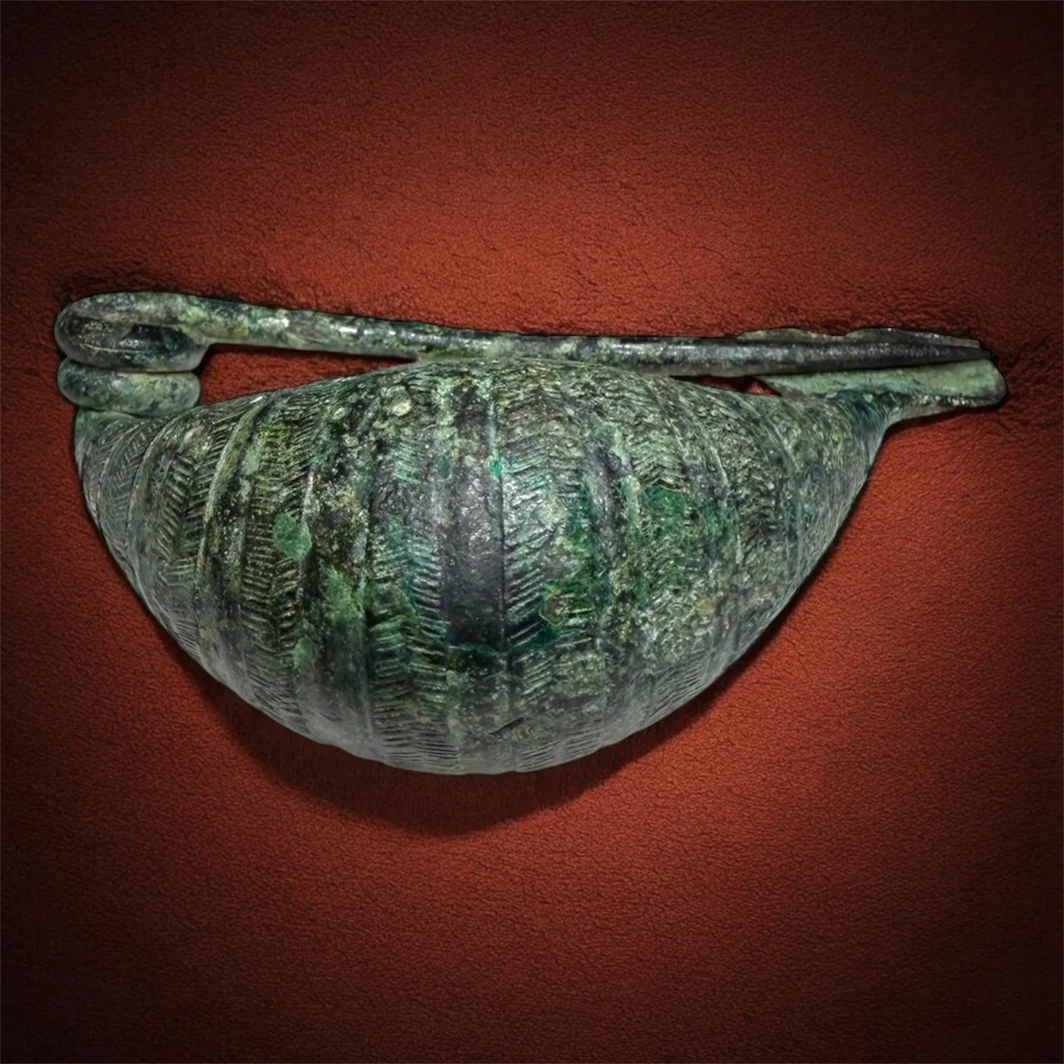 Short-Footed Villanovan Bronze Sanguisuga Fibula. 9th to 8th century BCE.