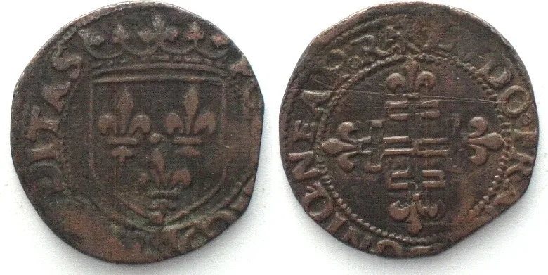 1501-1503 Italian States NAPLES. Sestino LOUIS XII of France, 1501-1503, copper, VF+