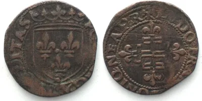 1501-1503 Italian States NAPLES. Sestino LOUIS XII of France, 1501-1503, copper, VF+
