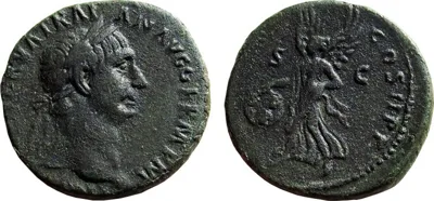 AE As of Trajan 98-117 AD., Victory - TR POT COS II PP, Very fine, RIC II 402