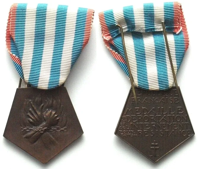 1948 FRANCE. Medal of Deportation & Internment for Acts of Resistance, 1948 UNC-