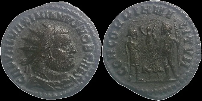 Galerius as Caesar (Struck 295-299 AD) AE 22mm 2.20gm Radiate Fraction. Centered