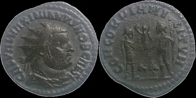 Galerius as Caesar (Struck 295-299 AD) AE 22mm 2.20gm Radiate Fraction. Centered