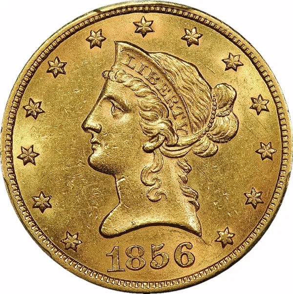 $10 Liberty, 1856-S, $10, AU58 , PCGS