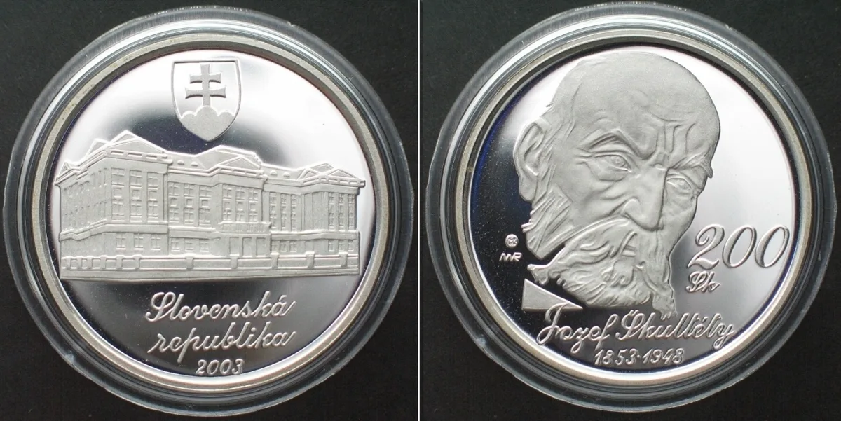2003 SLOVAKIA 200 Korun 2003, Jozef Skultety, silver Proof