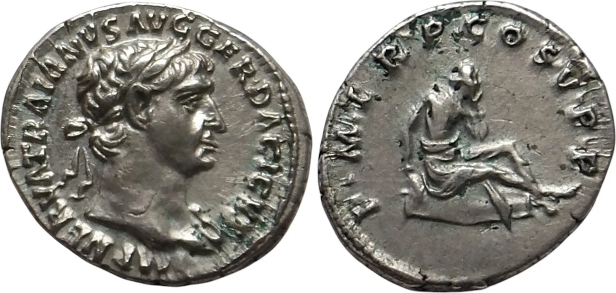 The Roman Empire. Trajan, AD 98-117. AR Denarius (3.40 g).