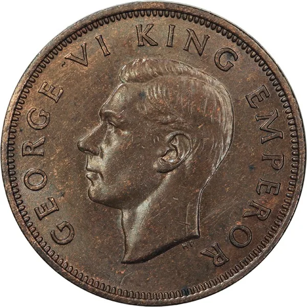 New Zealand, 1941, 1/2 Penny, UNC