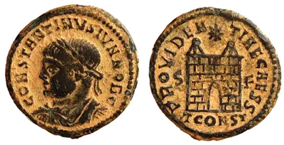 Constantine II, as Caesar, AE Nummus. Arelate, AD 328.