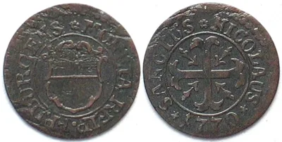 1770 Swiss FRIBOURG 1/2 Kreuzer 1770 billon aXF! EF-