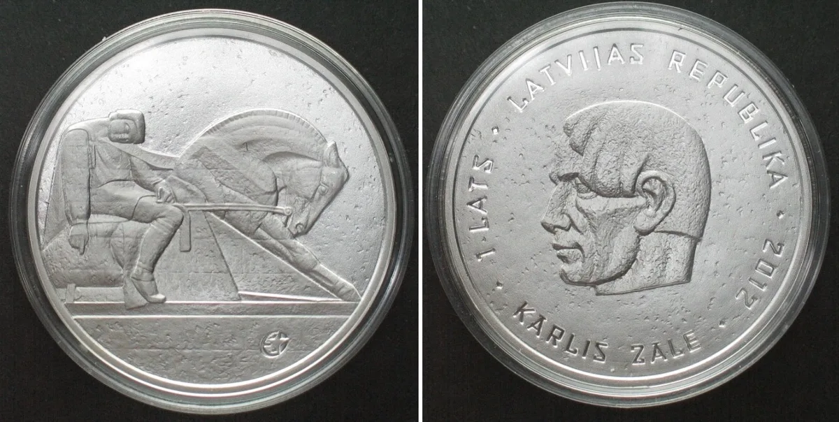 2012 LATVIA 1 Lats 2012, Karlis Zale silver Proof