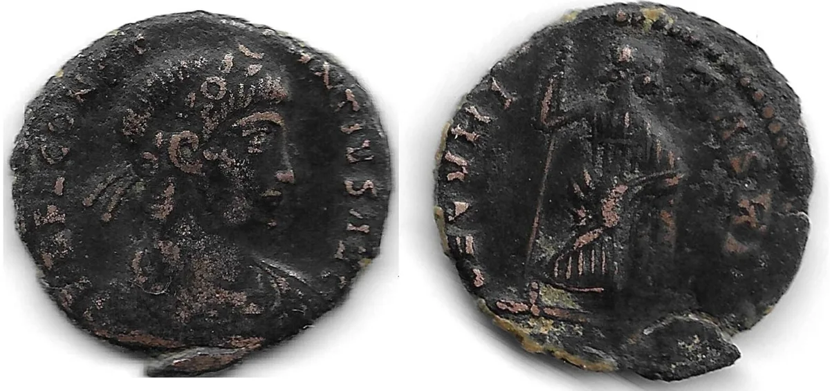 Constantius II, 337-340 AD, AE 15mm 1.64gm, Rome, VF Scarce