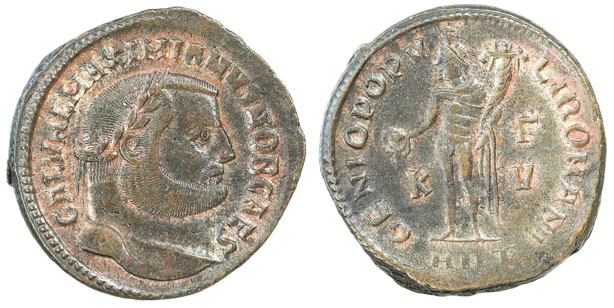 Galerius. As Caesar, A.D. 293-305. AE follis (27.1 mm, 10.53). Antioch mint, struck A.D. 300-301.