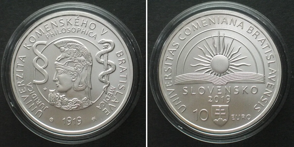 2019 SLOVAKIA. 10 Euro 2019, Comenius University in Bratislava, silver BU