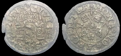 Latvia, Riga 1577 AD, AR 17.8mm .95gm Schilling