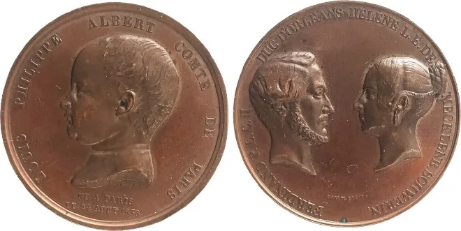 Duc et duchesse d'Orléans, la naissance du comte de Paris, par Borrel, 1838