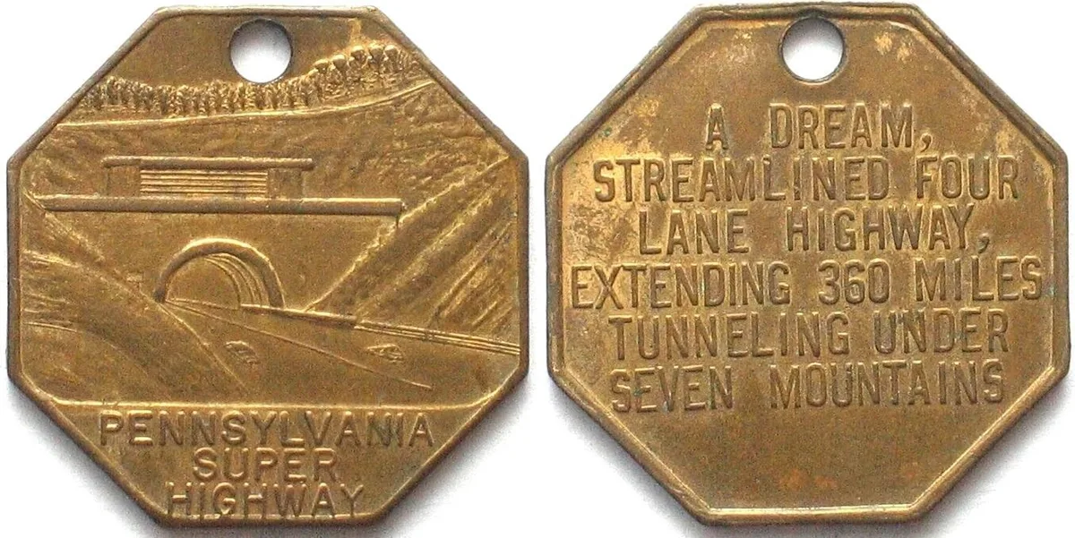 1946 PENNSYLVANIA SUPER HIGHWAY Token ND (1946) brass 30mm UNC-