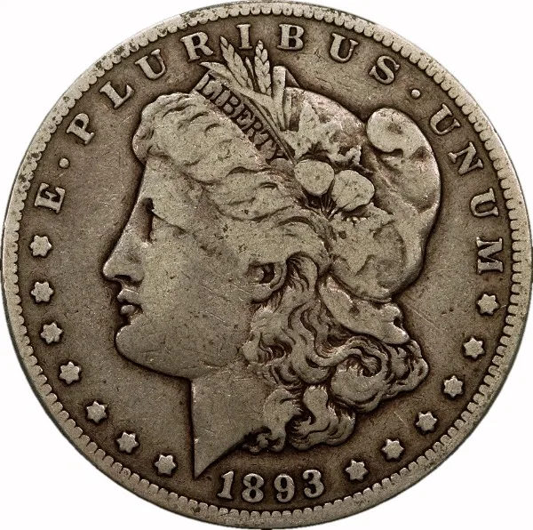 Morgan Dollar, 1893-CC, $1, VG10 , PCGS