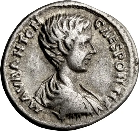 Caracalla as Caesar. Denarius