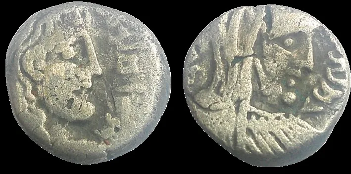 Nabataean Rabbel II With Gamilat 70/1-105/6 AD (Struck in regnal year 19 - 88/9 AD) AR 12.5mm 3.49gm sela Petra mint.