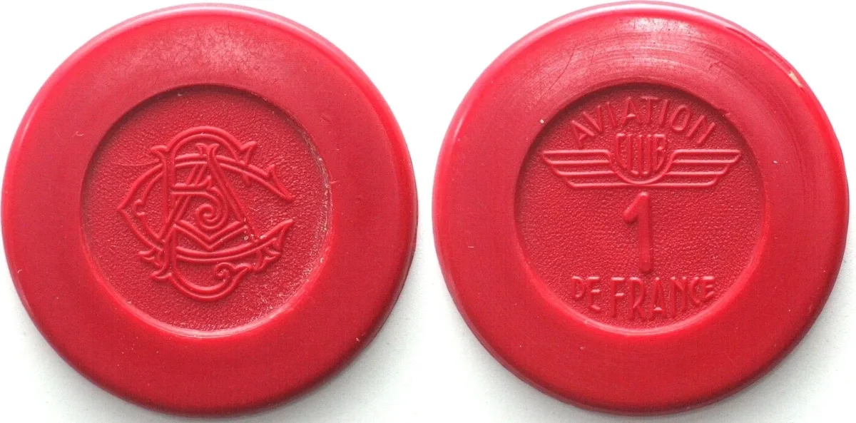 1960 AVIATION CLUB DE FRANCE 1 Franc ND (ca. 1960) 39mm AU