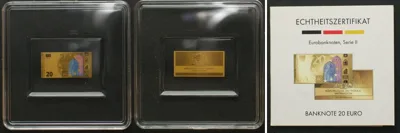 2024 CHAD 3000 Francs 2024, 20 Euro EUROBANKNOTEN, SERIE II, Gold 1/1000 oz BU