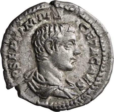 Geta as Caesar. Denarius