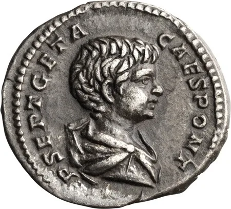 Geta as Caesar. Denarius