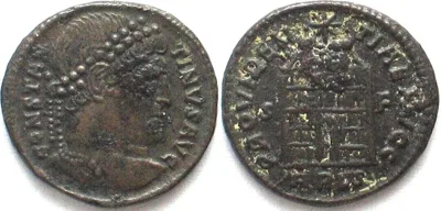 327 CONSTANTINE II (317-340 AD). AE Follis, 327, Arelate mint (Arles) XF