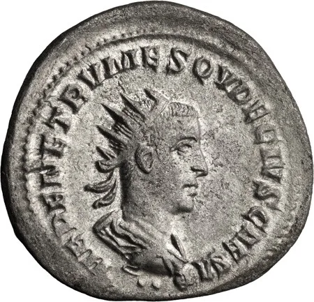 Herennius Etruscus as Caesar. AE 11 "Antoninianus"