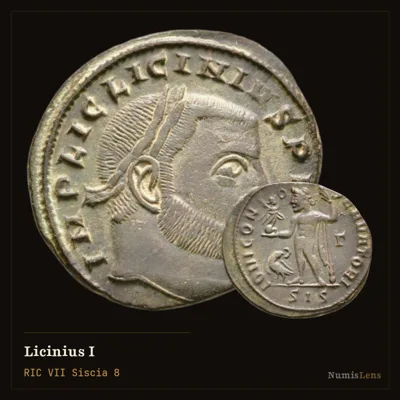 Licinius I Follis, Siscia 313-315 AD - IOVI CONSERVATORI Jupiter, RIC VII 8