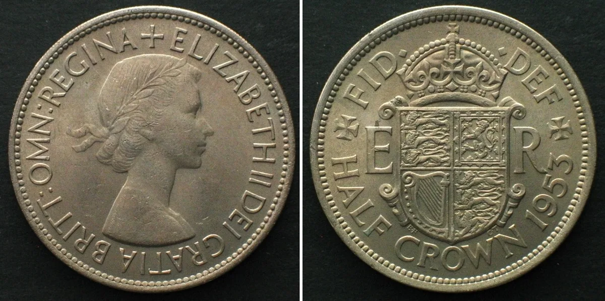 1953 GREAT BRITAIN Half Crown 1953 ELIZABETH II Cu-Ni UNC!